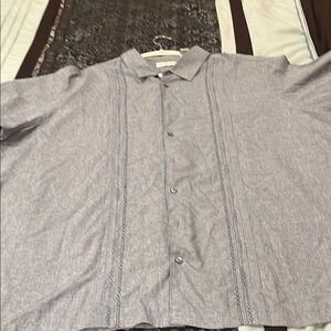 Cubavera Men's Light Gray Button-Up Shirt Jacket, very nice,  3X